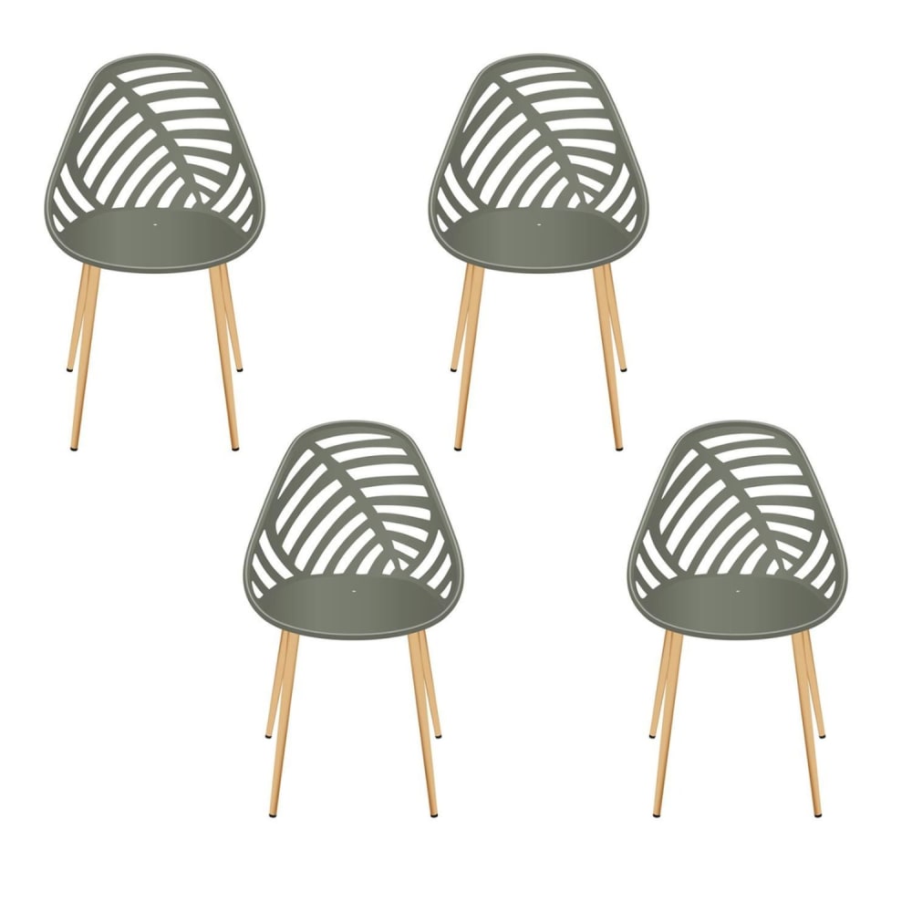 Lot de 4 chaises ajourées