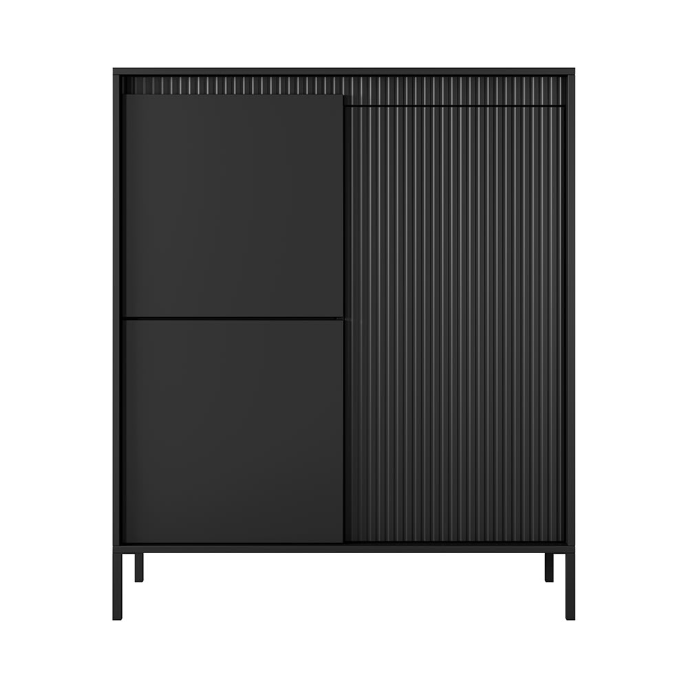 Highboard mit viel Stauraum aus MDF, 68x68x49cm, schwarz -
