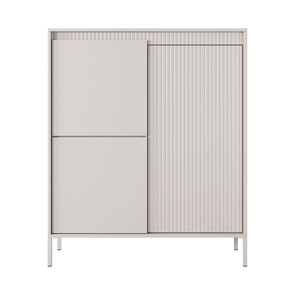 Highboard mit viel Stauraum aus MDF, 68x68x49cm, beige - Maisons