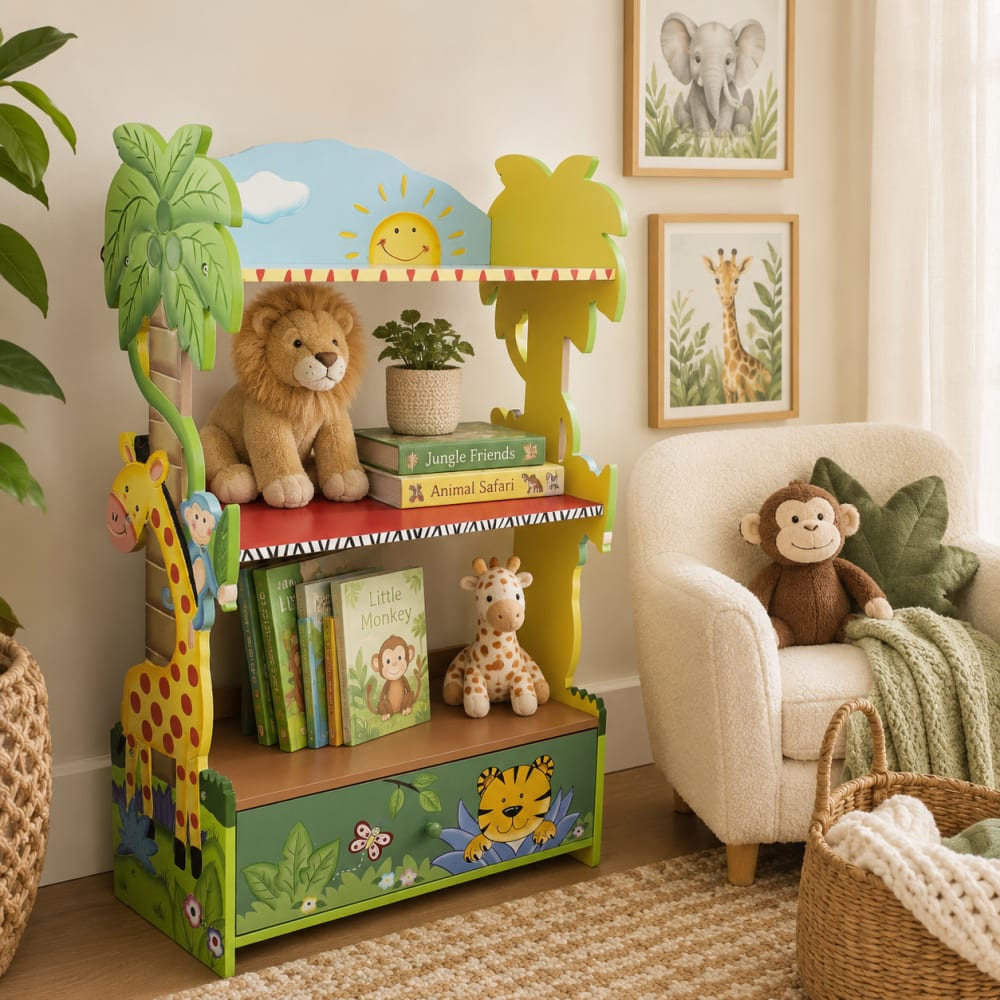 Teamson Kinder Bücherregal, 97cm, Bunt MEHRFARBIG HOLZ Kinder