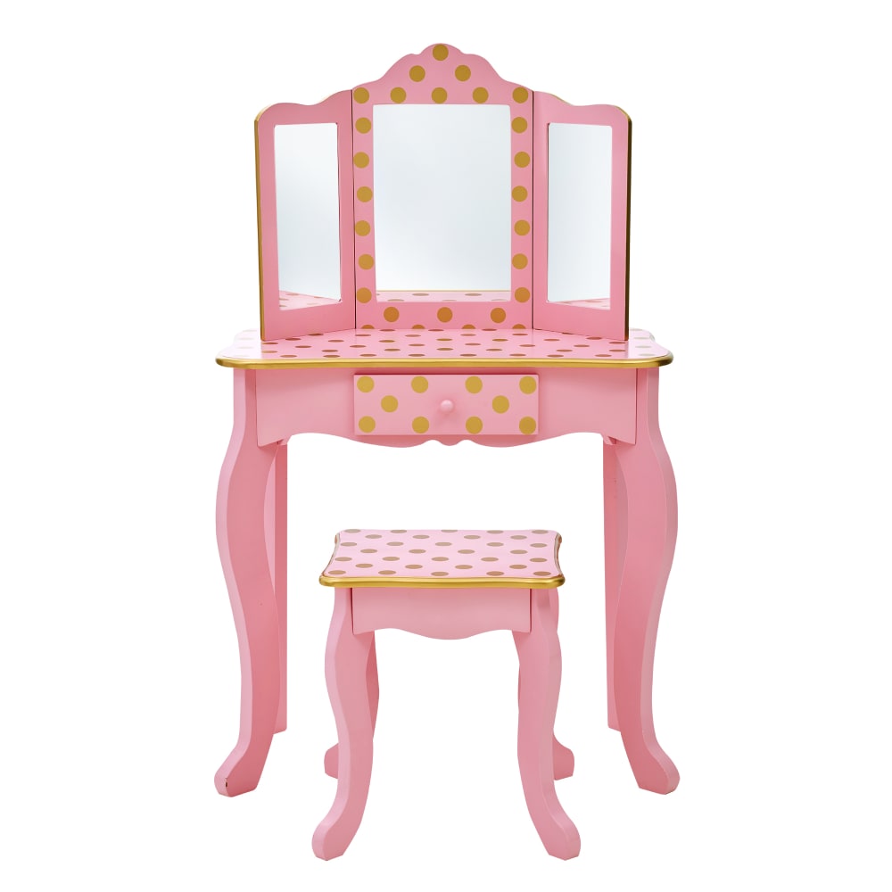 Teamson Spiel-Frisiertisch Kinder, 100cm, Rosa/Gold ROSA HOLZ Kinder