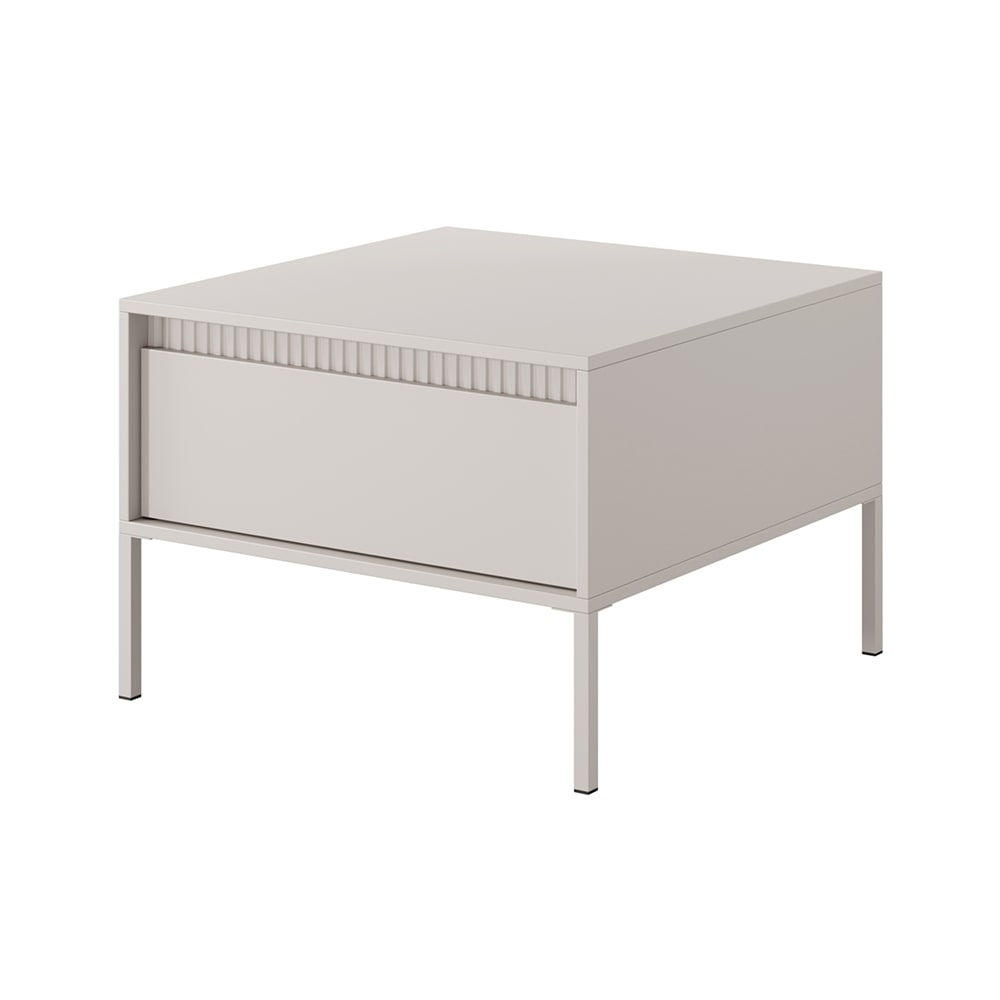 Feldmann-Wohnen Couchtisch mit Schubladen aus MDF, 68x68x49cm, beige style modern - Spanplatte