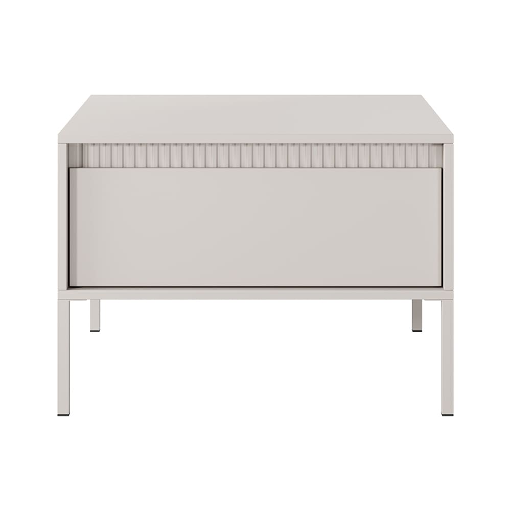 Couchtisch mit Schubladen aus MDF, 68x68x49cm, beige - Maisons Du