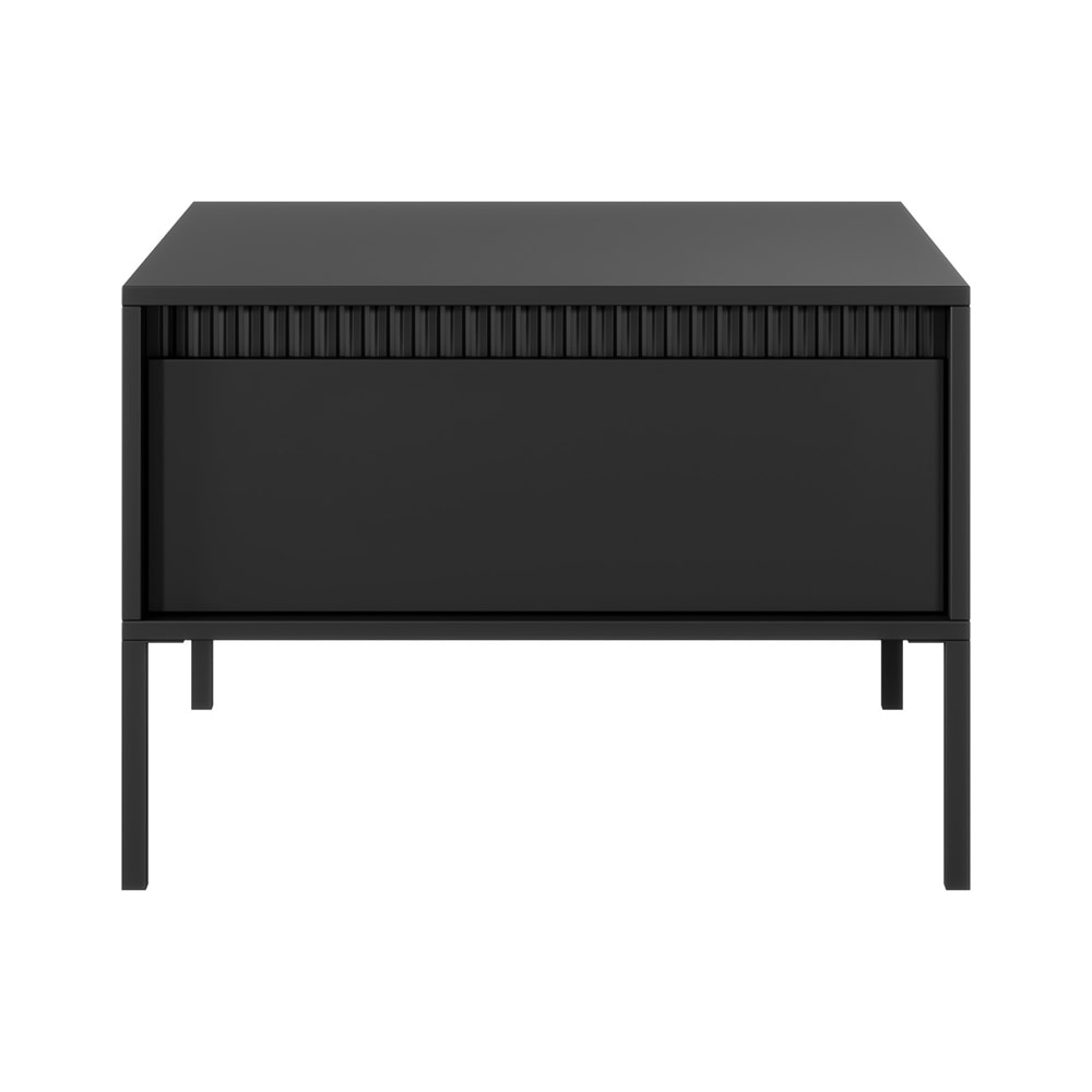 Couchtisch mit Schubladen aus MDF, 68x68x49cm, schwarz - Maisons