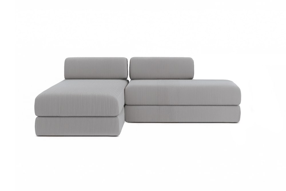Canapé d'angle convertible 5 places en velours gris
