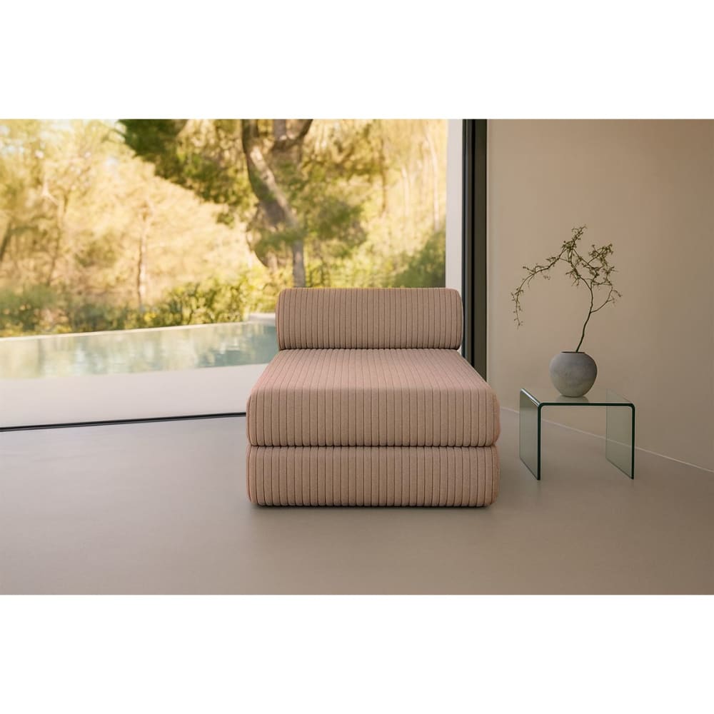 Méridienne convertible et modulable 3 places en velours marron