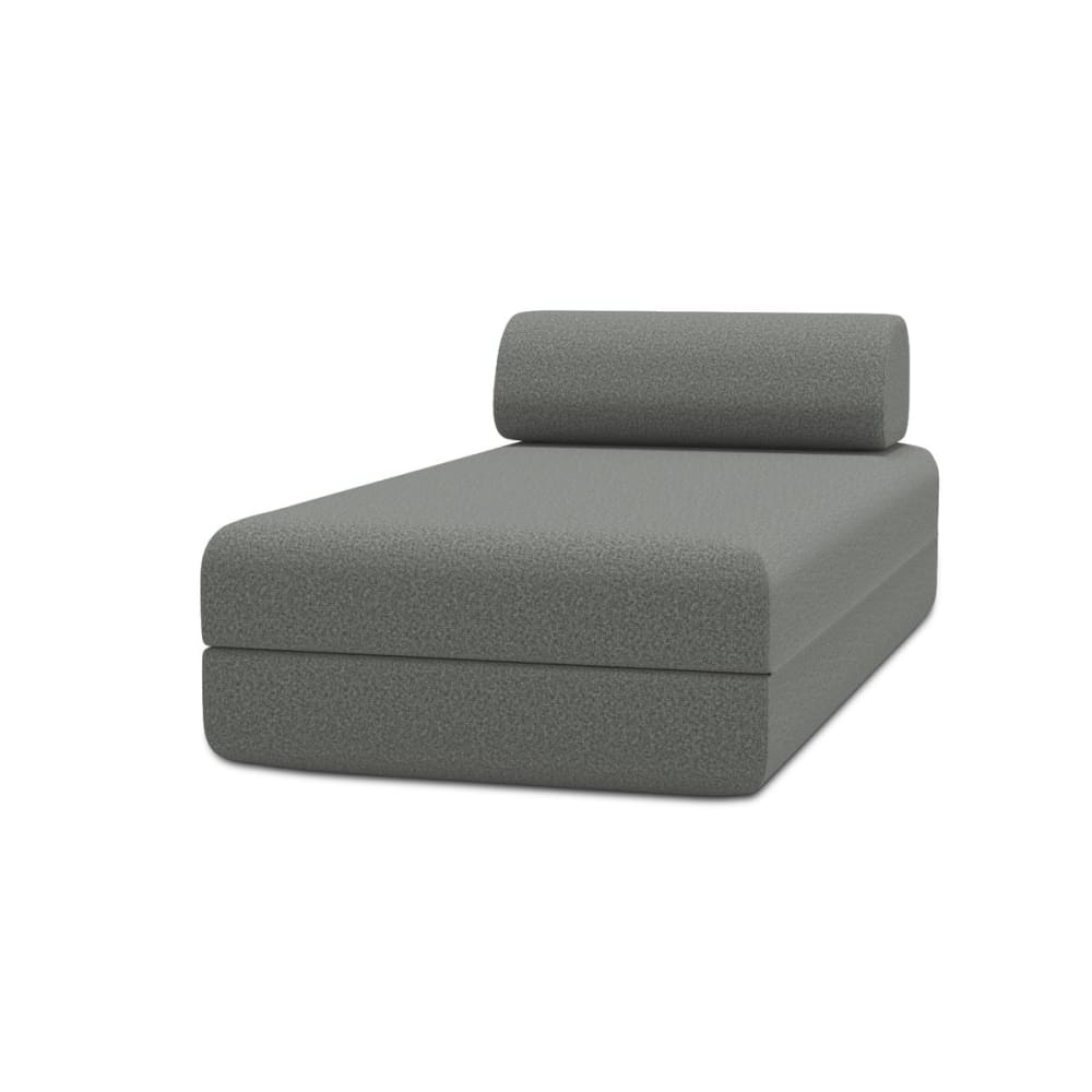 Méridienne convertible et modulable 3 places en tissu lisse gris