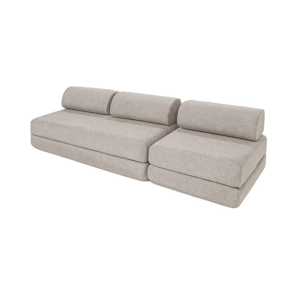 Canapé convertible et modulable 4 places en tissu imperméable beige