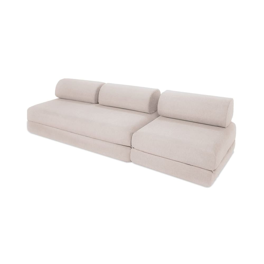 Canapé convertible et modulable 4 places en tissu imperméable gris