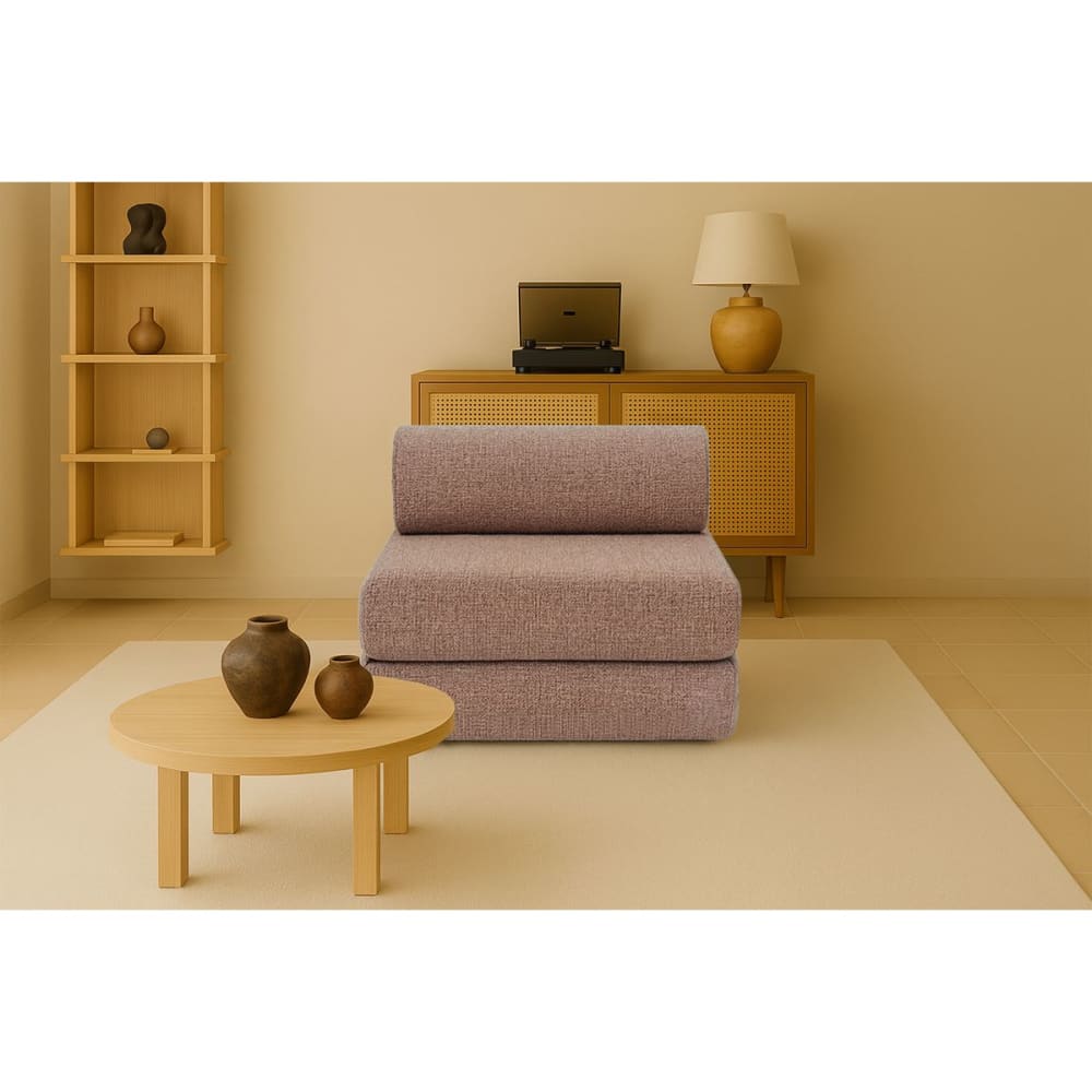 Fauteuil convertible et modulable 1 place en tweed rouge