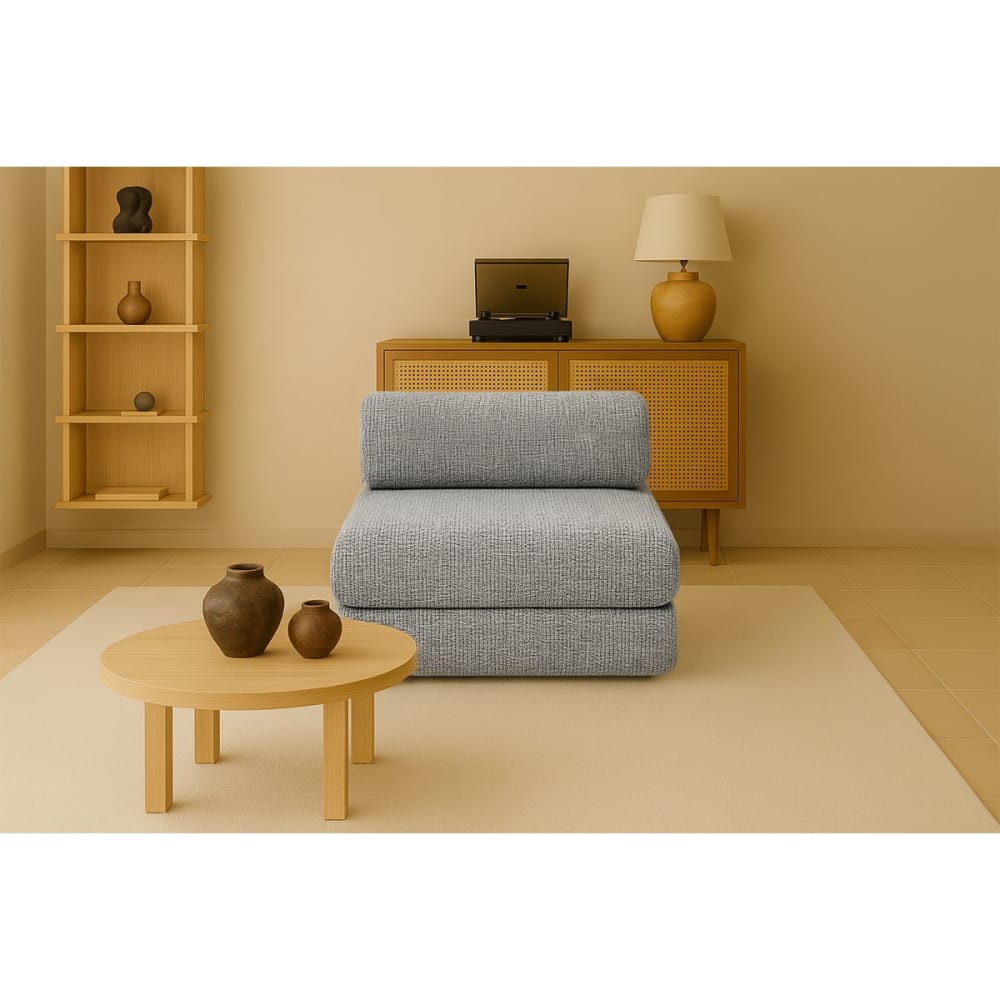 Fauteuil convertible et modulable 1 place en tweed gris