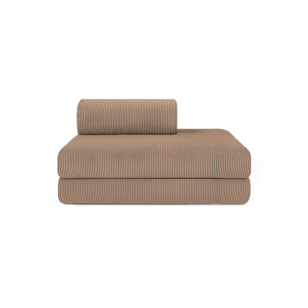 Canapé convertible et modulable 2 places en velours taupe