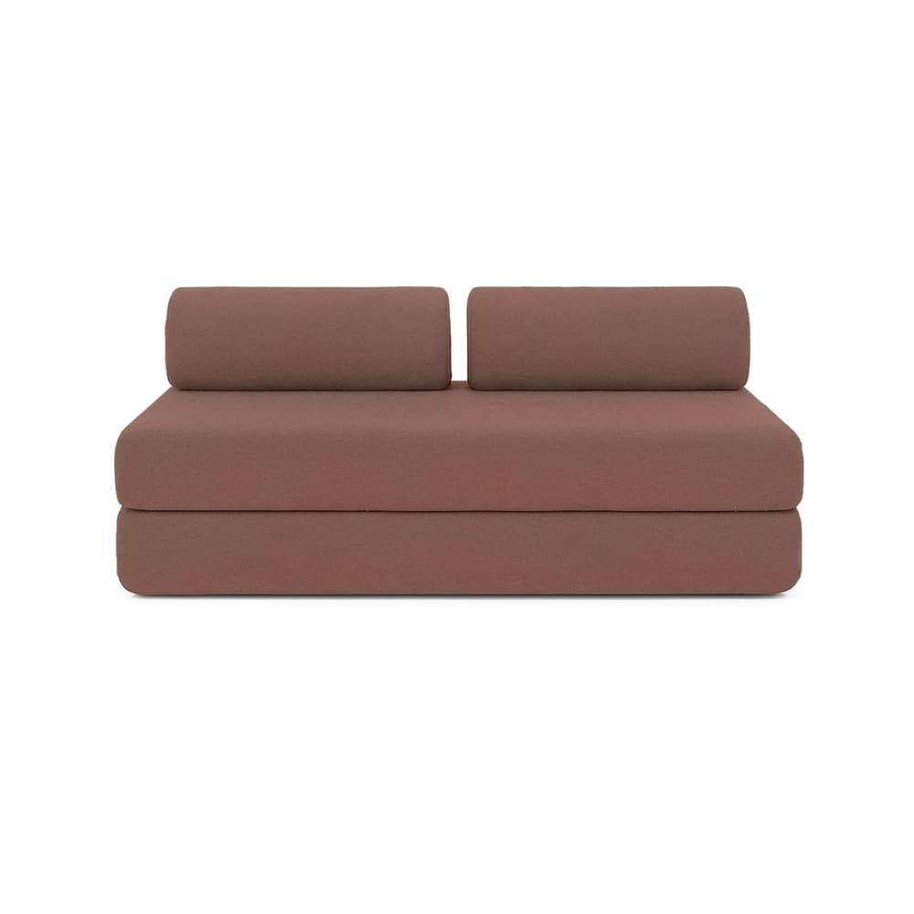 Canapé convertible et modulable 3 places en tissu terracotta