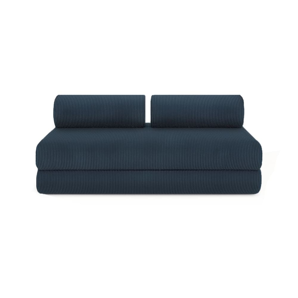 Canapé convertible et modulable 3 places en velours bleu