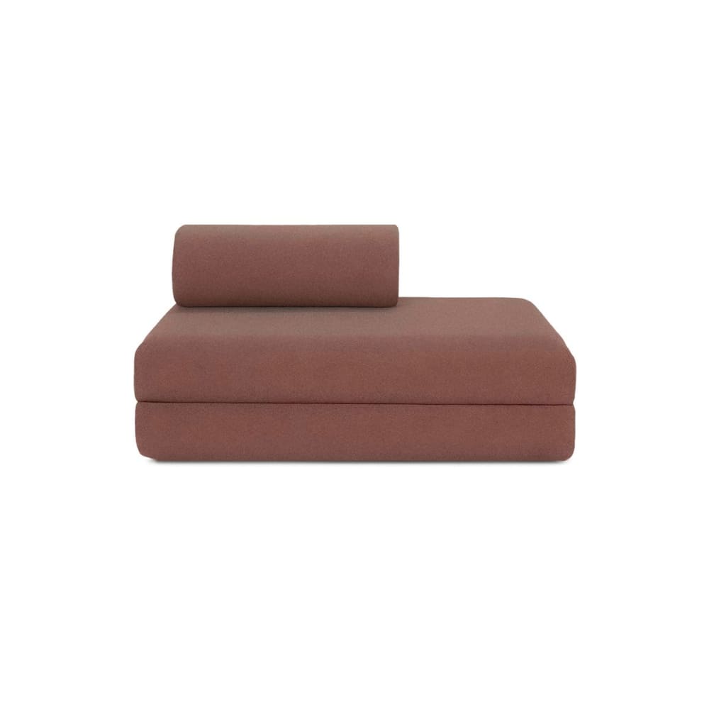Canapé convertible et modulable 2 places en tissu terracotta