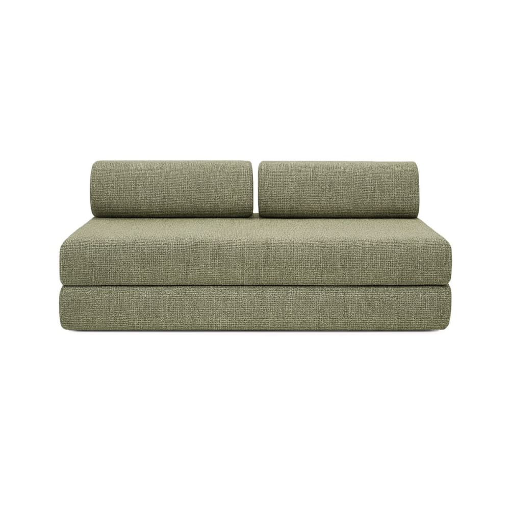 Canapé droit convertible et modulable 3 places en tweed vert