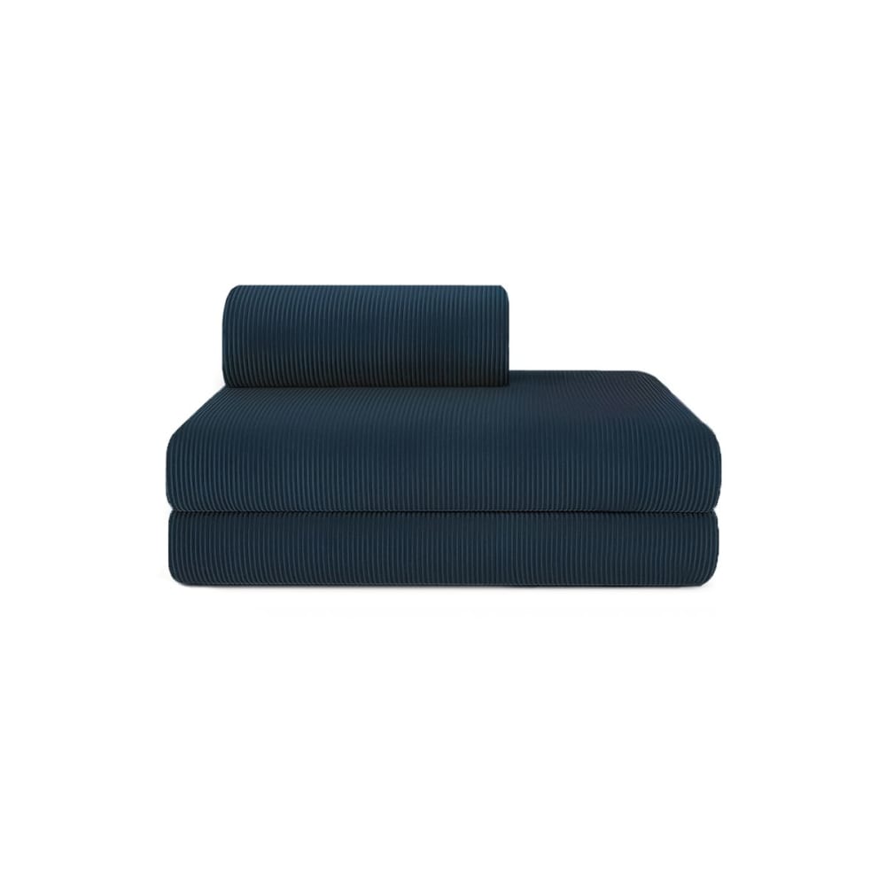 Canapé convertible et modulable 2 places en velours bleu