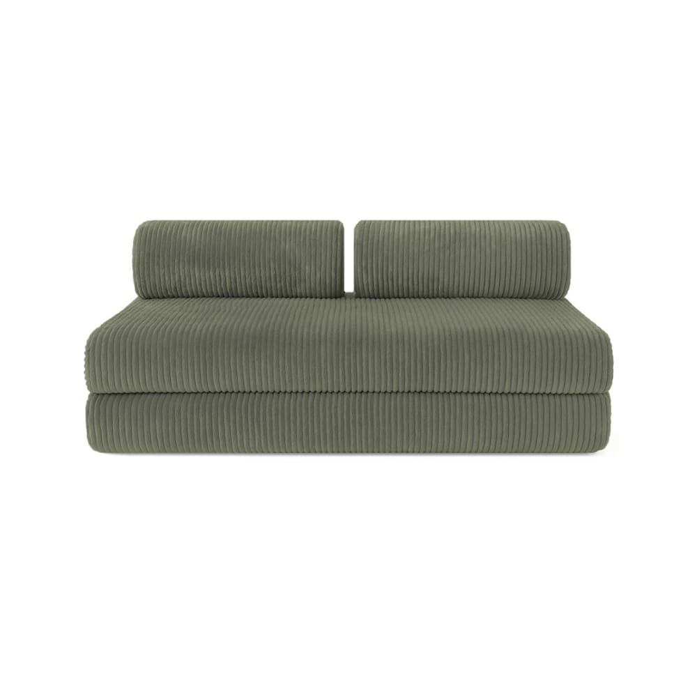 Canapé convertible et modulable 3 places en velours vert