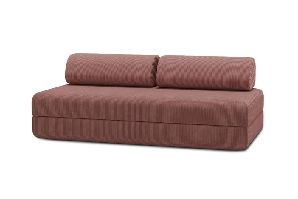 Canapé droit convertible - velours rose