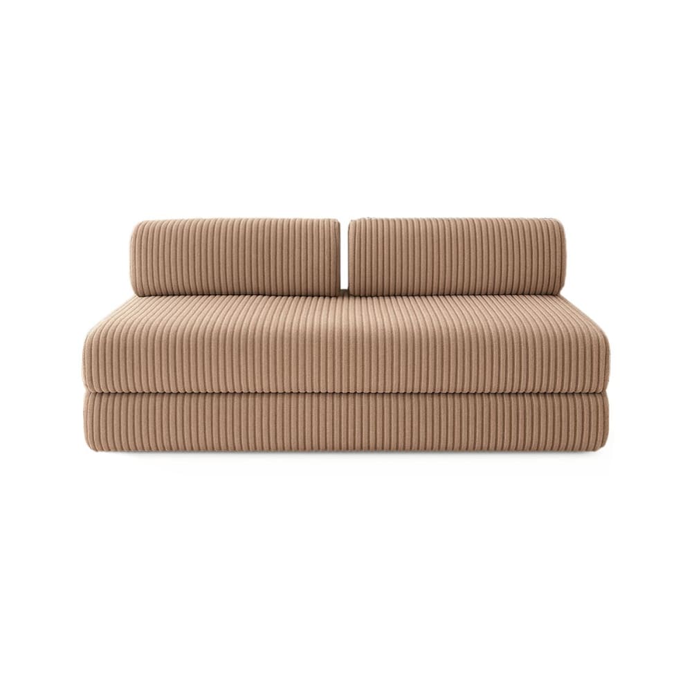 Canapé convertible et modulable 3 places en velours marron