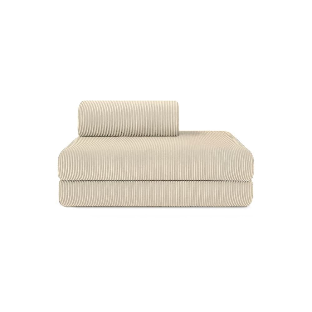 Canapé convertible et modulable 2 places en velours beige