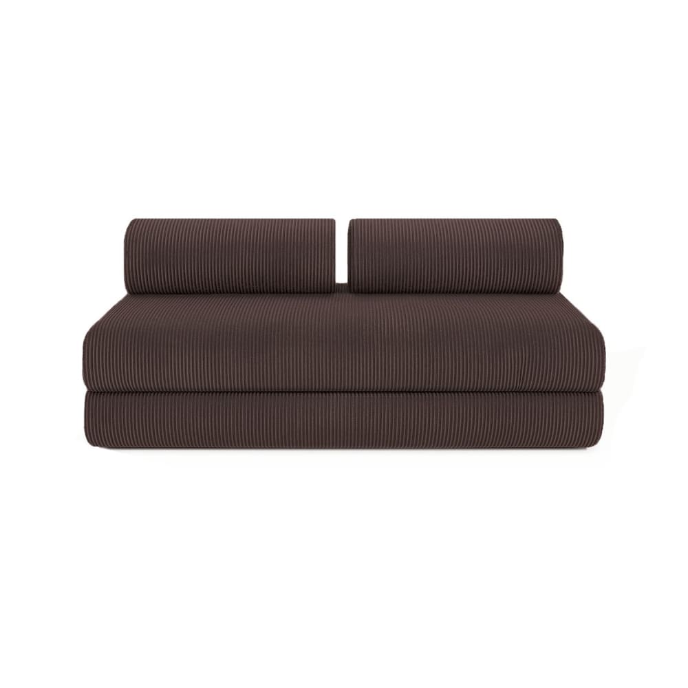 Canapé convertible et modulable 3 places en velours marron