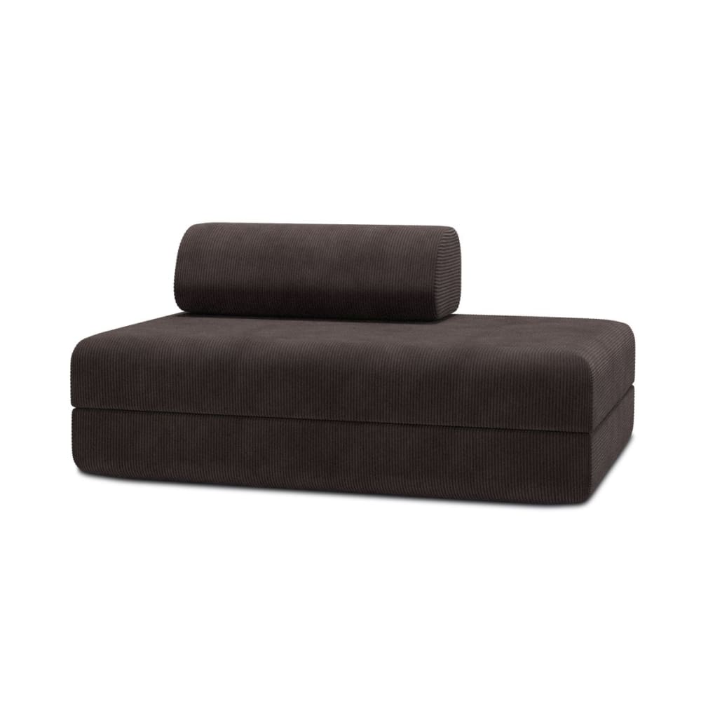 Canapé convertible et modulable 2 places en velours marron