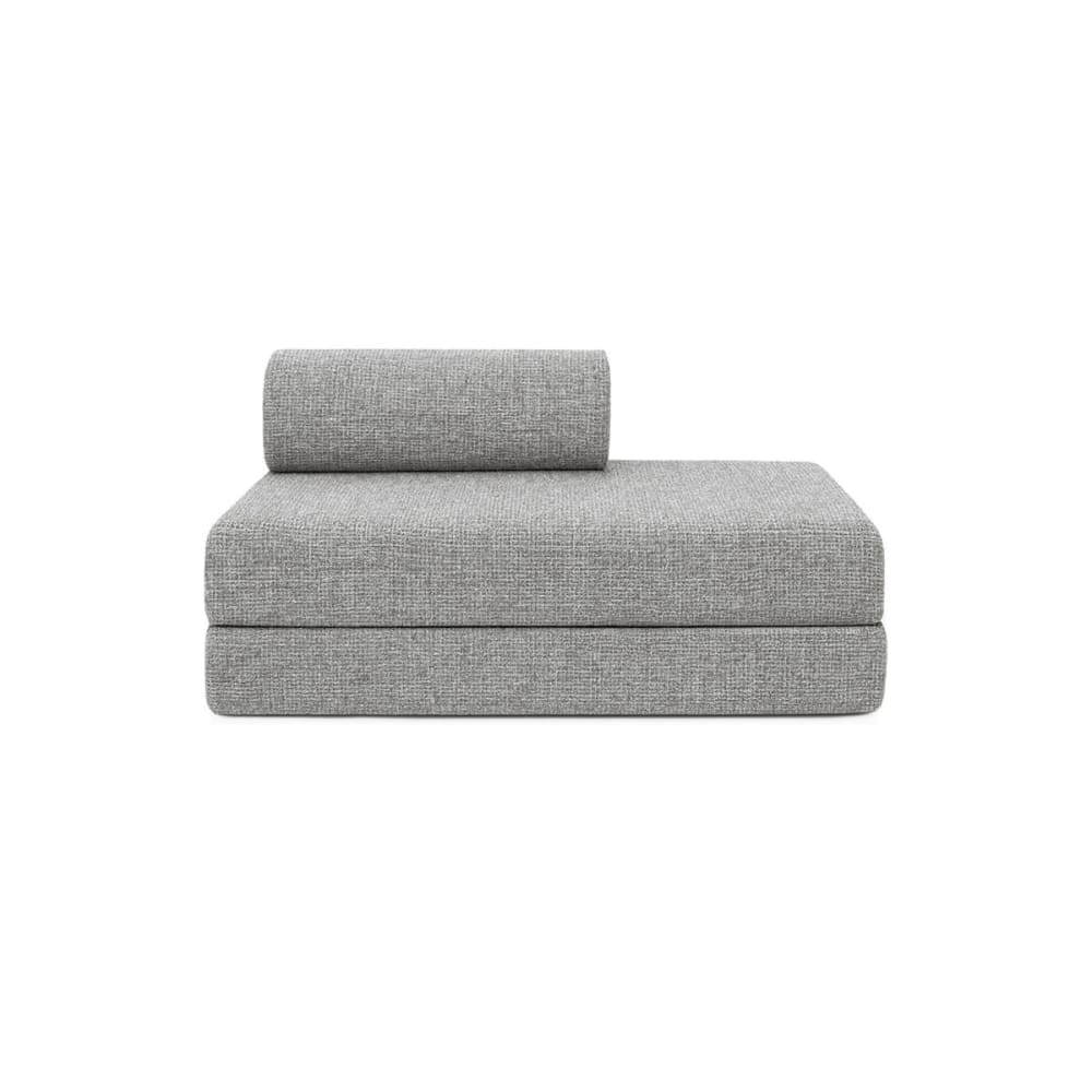 Canapé droit convertible et modulable 2 places en tweed gris