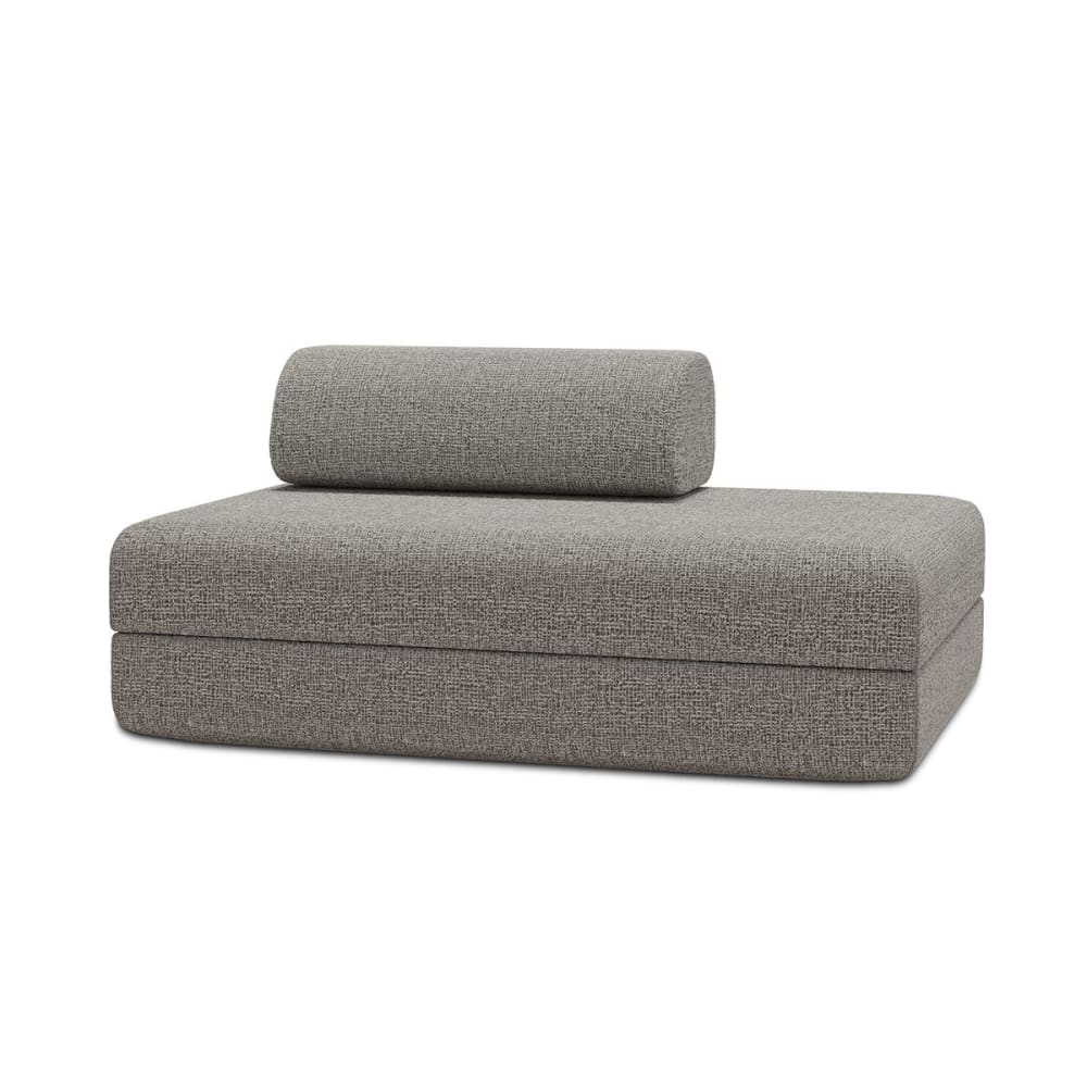 Canapé droit convertible et modulable 2 places en tweed gris