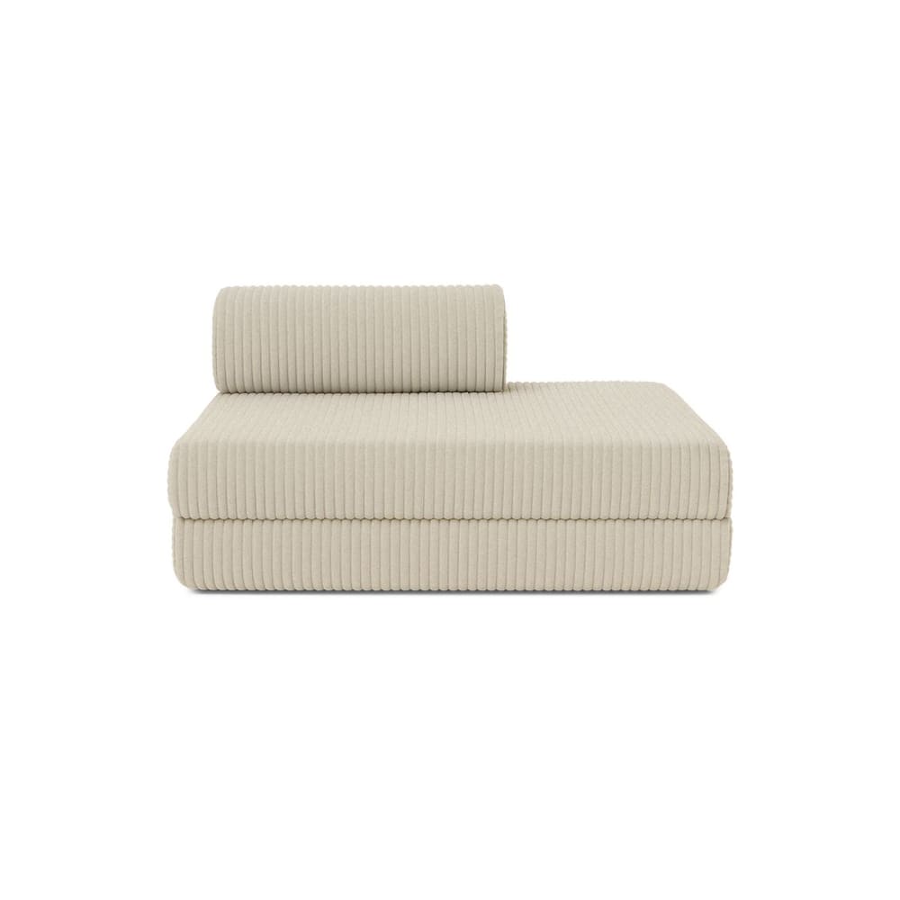 Canapé convertible et modulable 2 places en velours beige