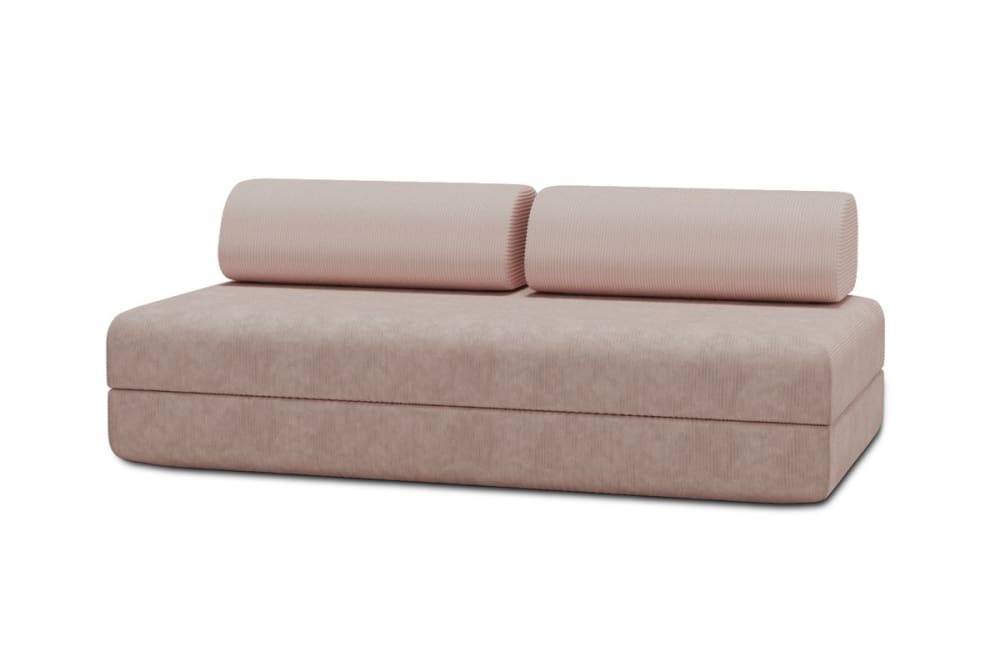 Canapé droit convertible - velours rose