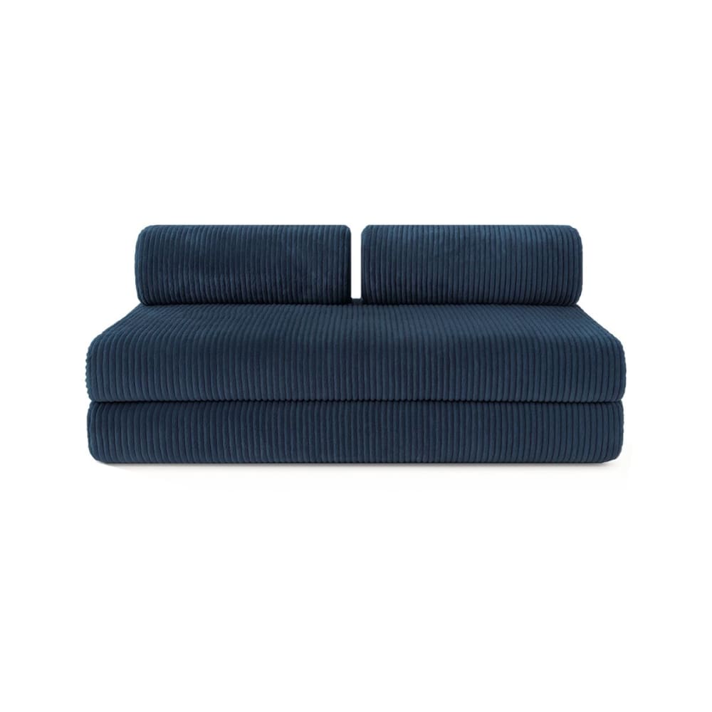 Canapé convertible et modulable 3 places en velours bleu