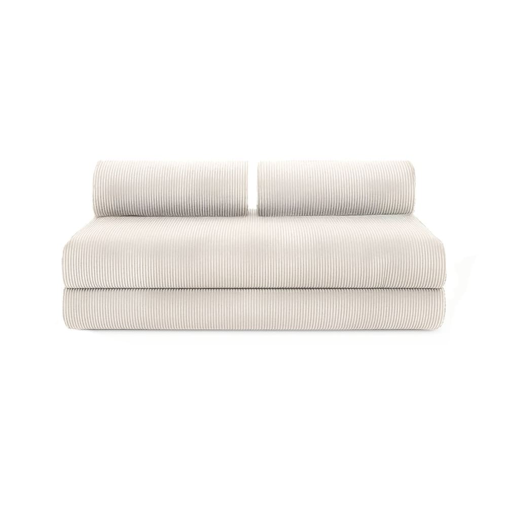 Canapé convertible et modulable 3 places en velours blanc