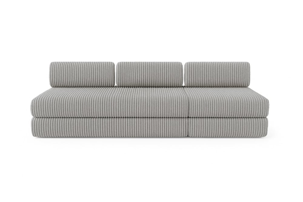 Canapé convertible et modulable 4 places en velours gris