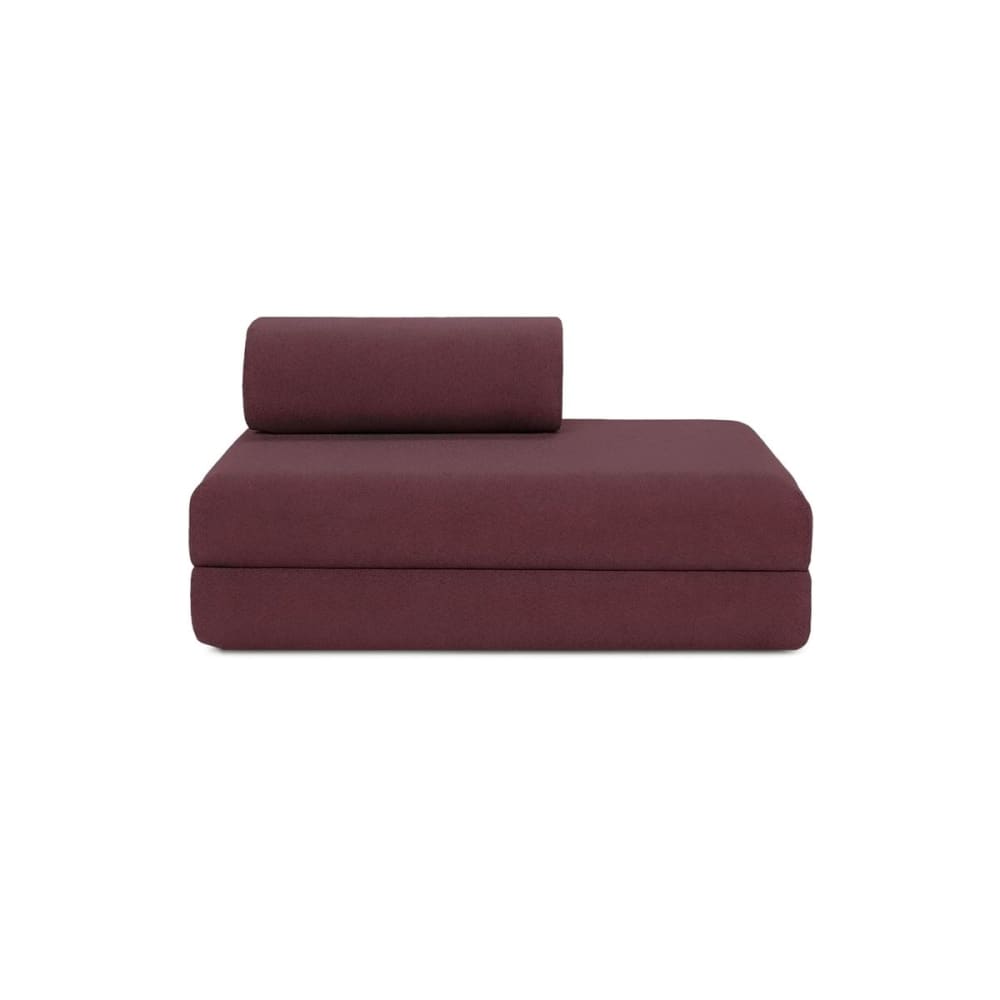 Canapé droit convertible et modulable 2 places en tissu lisse rouge