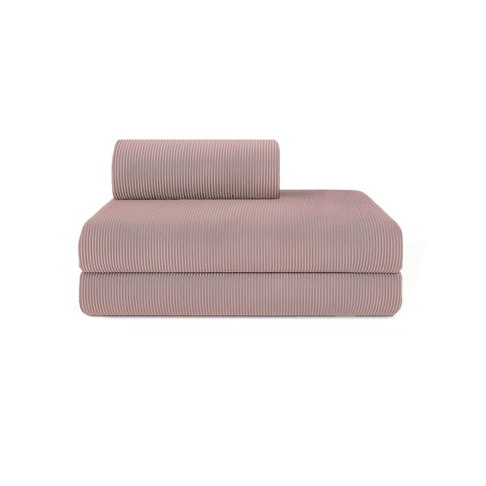 Canapé convertible et modulable 2 places en velours rose