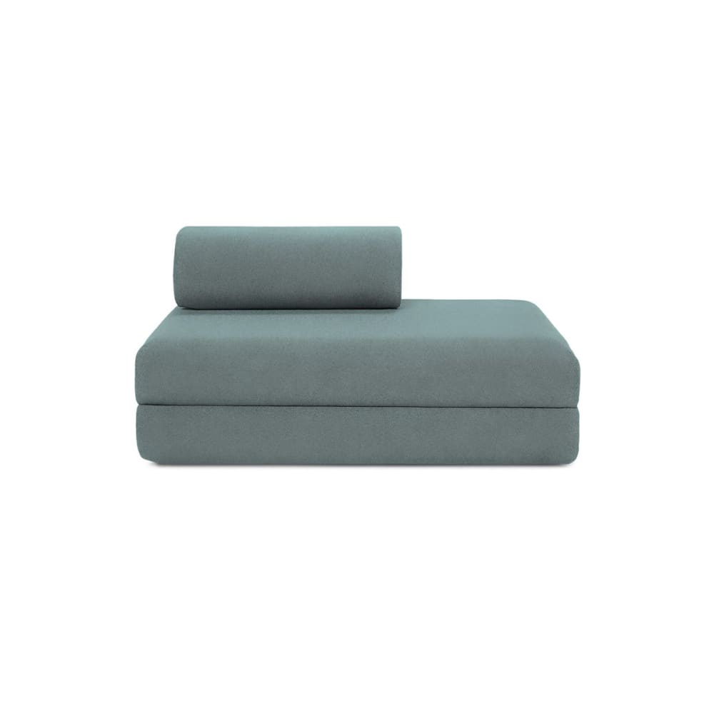 Canapé convertible et modulable 2 places en tissu bleu vert
