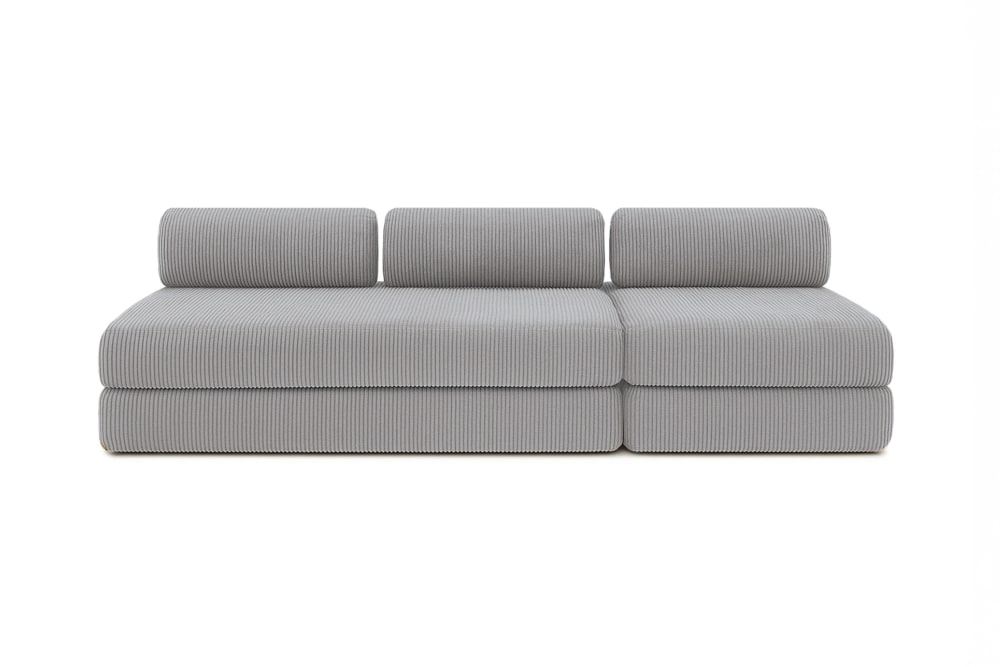 Canapé convertible et modulable 4 places en velours gris