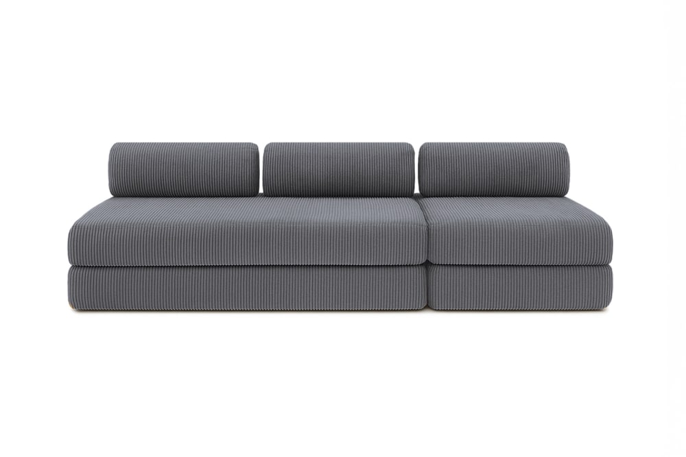 Canapé convertible et modulable 4 places en velours gris