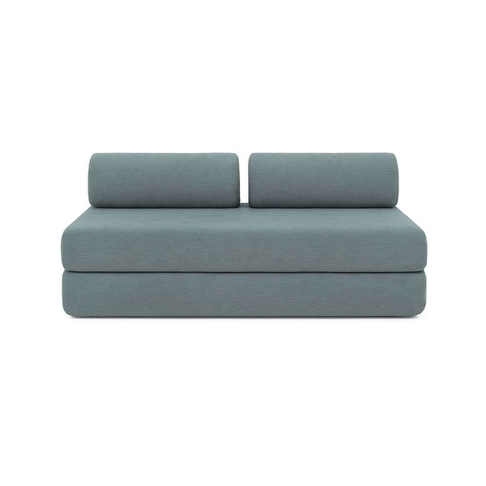 Canapé convertible et modulable 3 places en tissu bleu vert