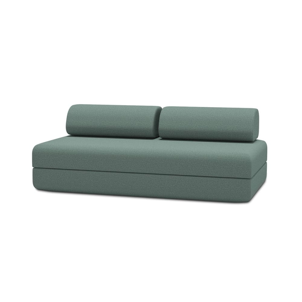 Canapé convertible et modulable 3 places en tissu bleu vert