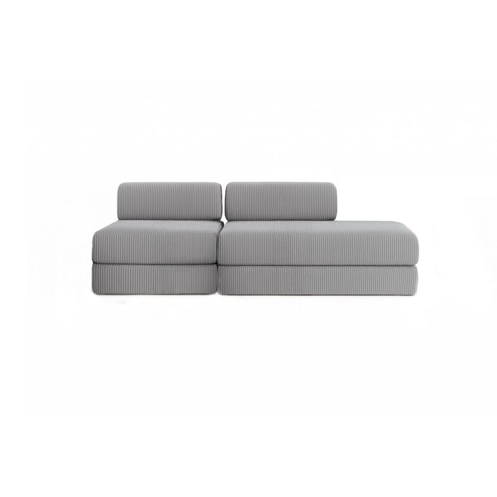 Canapé convertible et modulable 3 places en velours gris
