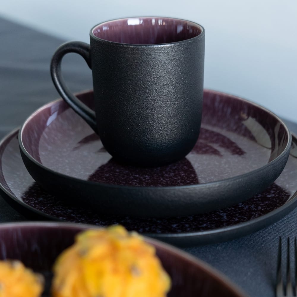 Tasse en grès violet - Lot de 6