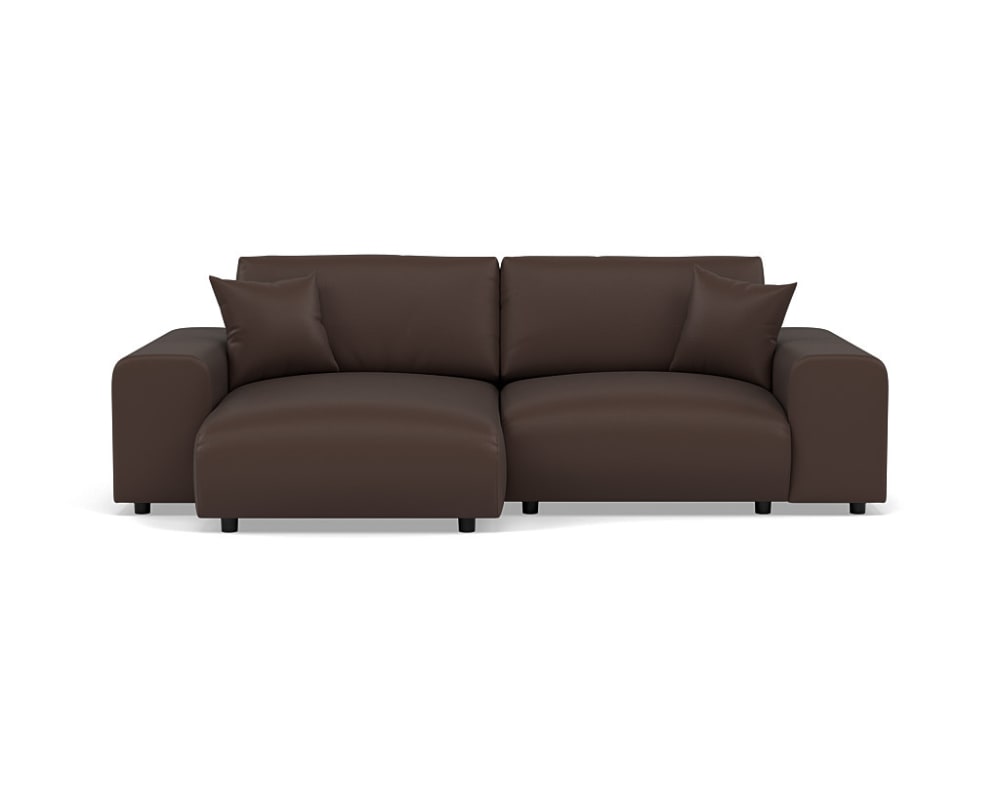 Canapé d'angle réversible 4 places en simili marron