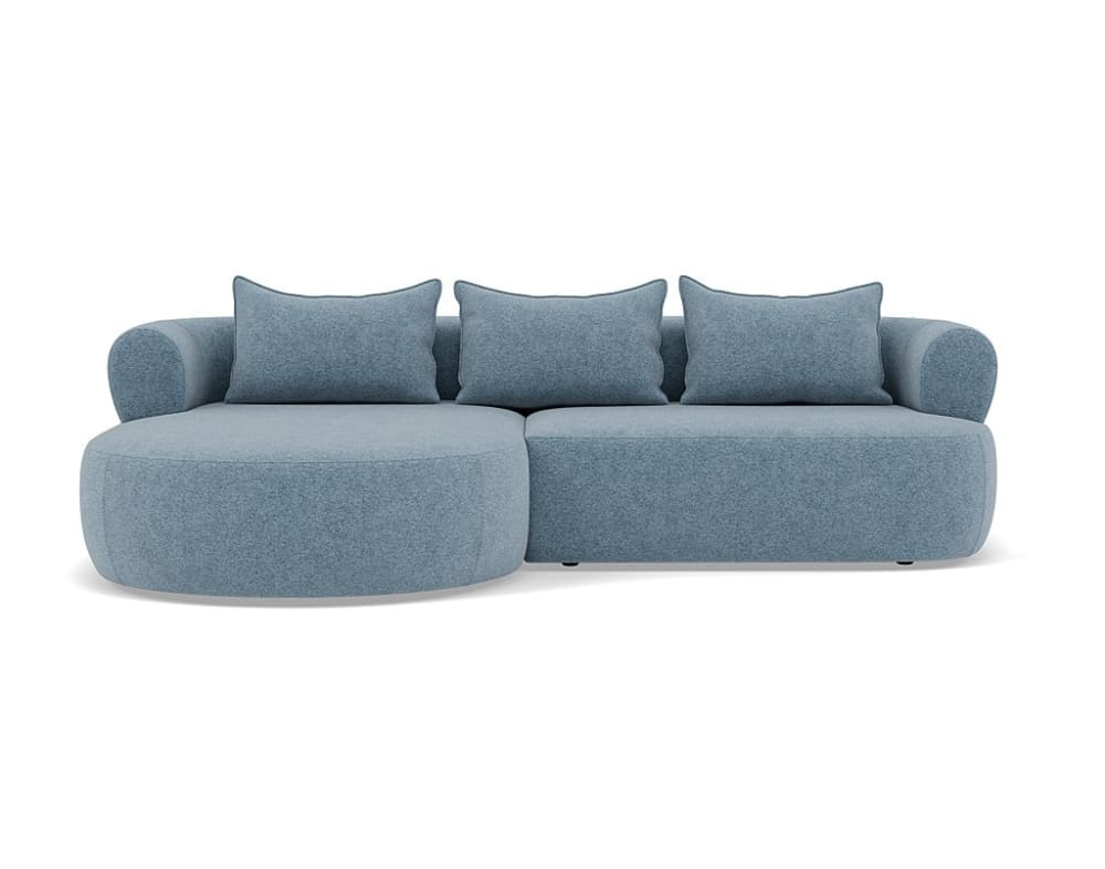 Angela - canapé d'angle gauche 4 places en velours texturé