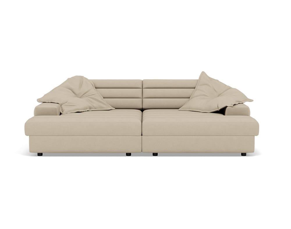 Canapé droit 4 places en  beige