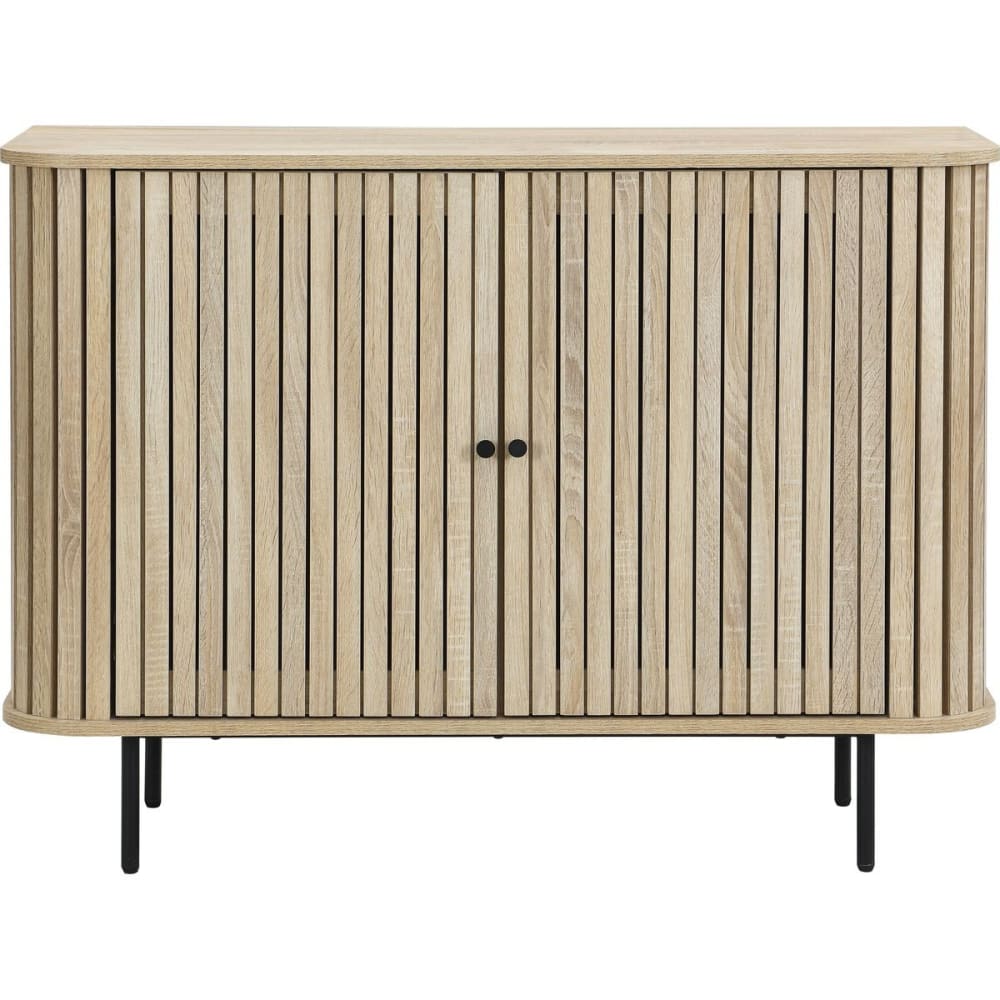 Buffet 2 portes rainurées couleur chêne L106xH78 cm