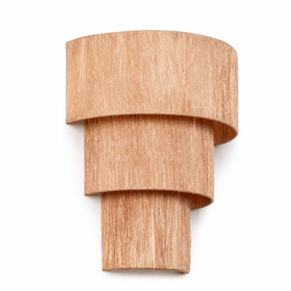 Alpinaluz Wandleuchte mit gewebtem Textilschirm, 2x E27, Beige style modern Braun Stoff