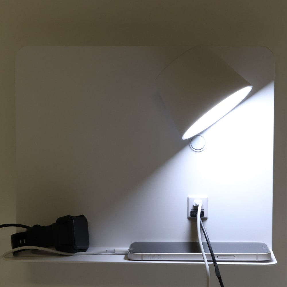 Applique murale blanche avec USB-C et LED 6W dimmable 28cm — vue 3