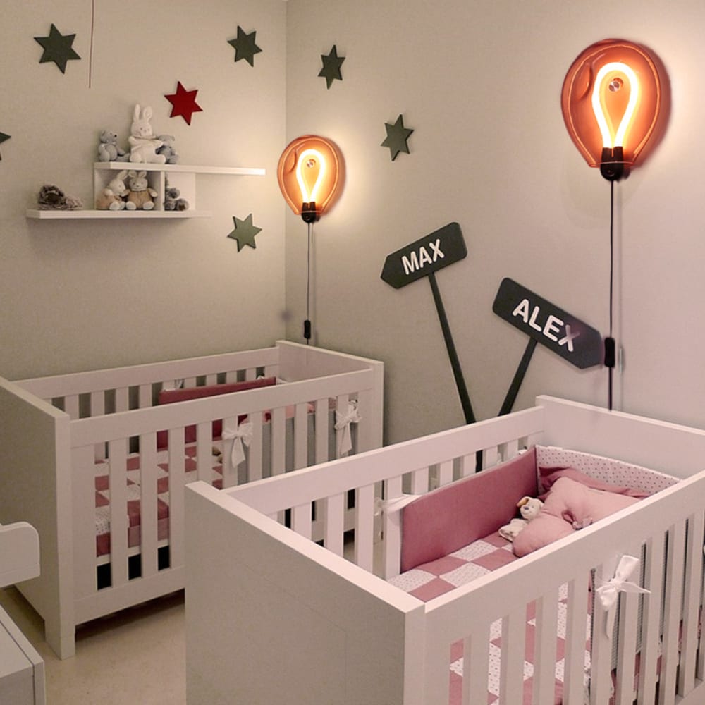 Applique murale globe rose froissé LED 8W avec câble 26cm — vue 3